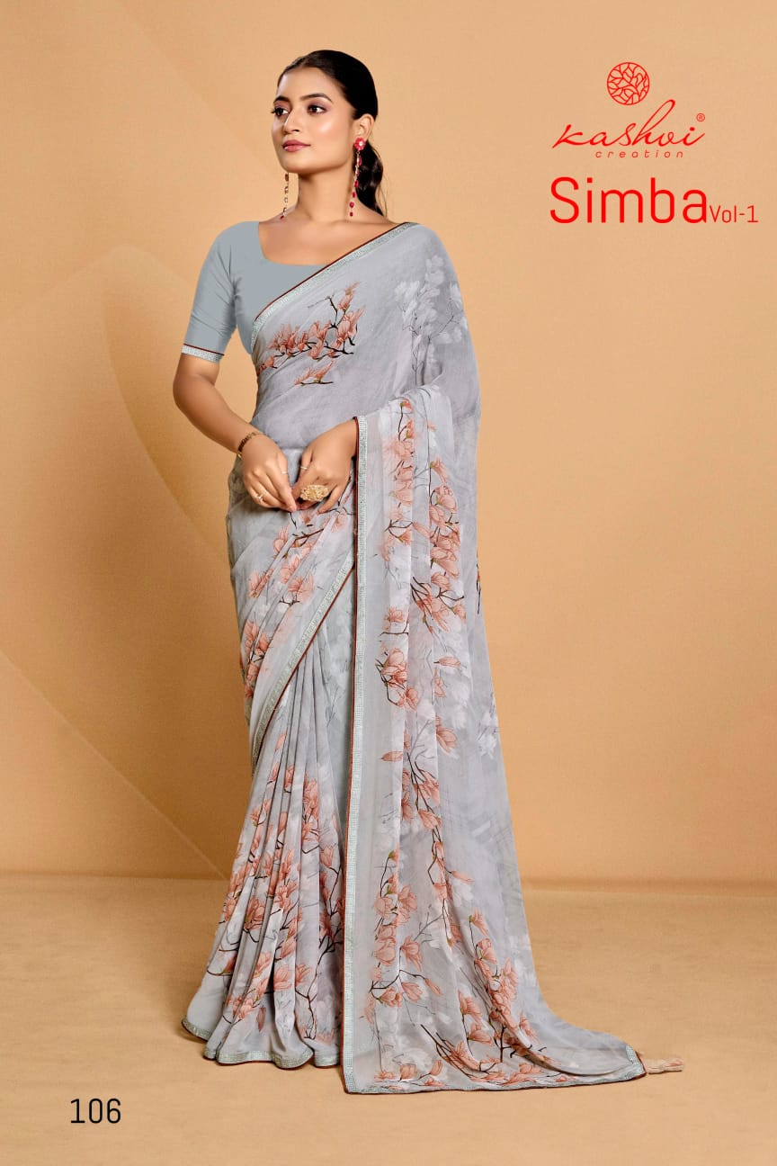 SIMBA VOL 01 By Kashvi Printed Georgette Sarees Wholesale Market In Surat